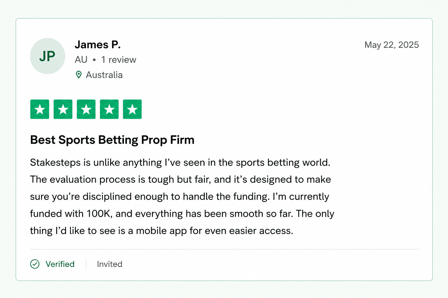 StakeSteps customer review 3